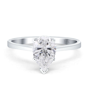 Pear Teardrop Solitaire Ring